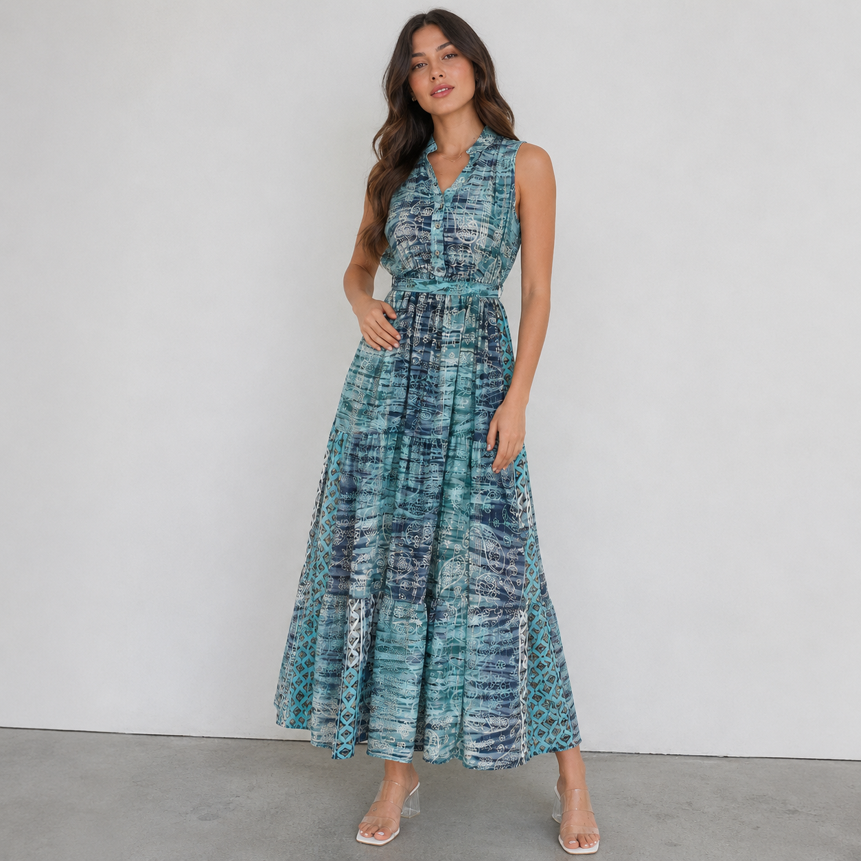 Vestido Maxi Block Mediterrâneo